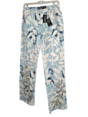 Express "Special Issue" beaded Floral stretch jeans Sz 3/4 NWT